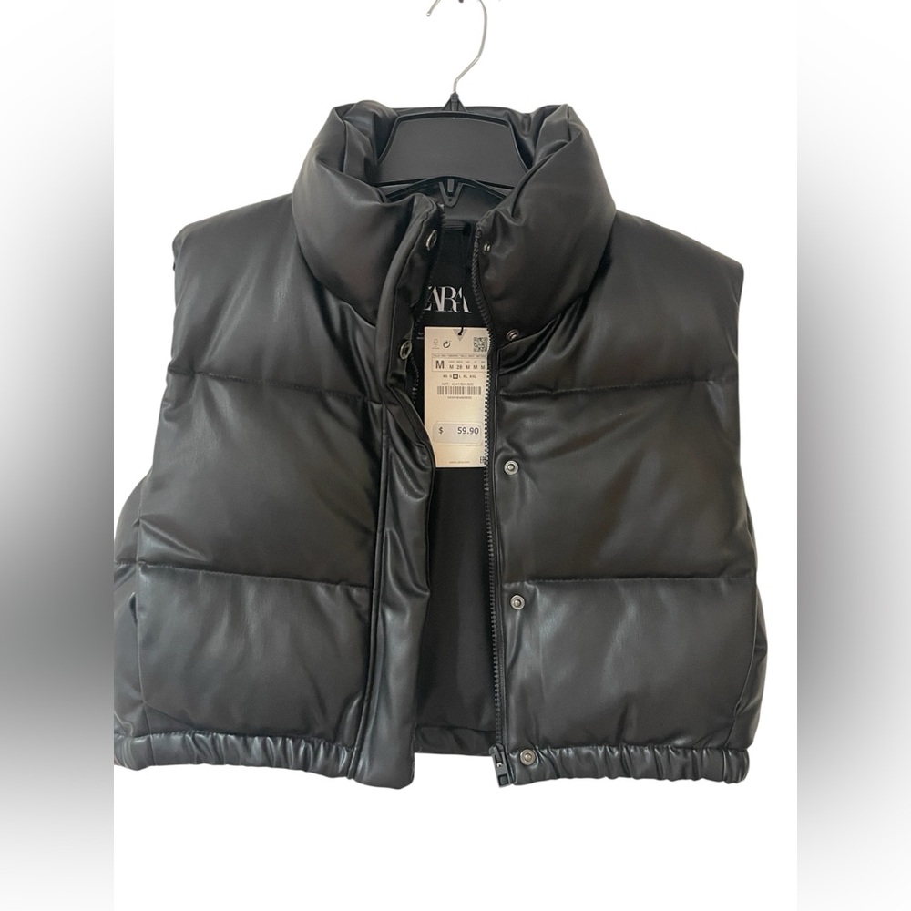 Zara Black Puffer Vest